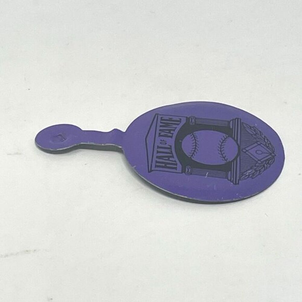 VTG Baseball Hall of Fame Pin Purple Metal Fold Over Tab Pinback Cooperstown NY - Picture 4 of 12